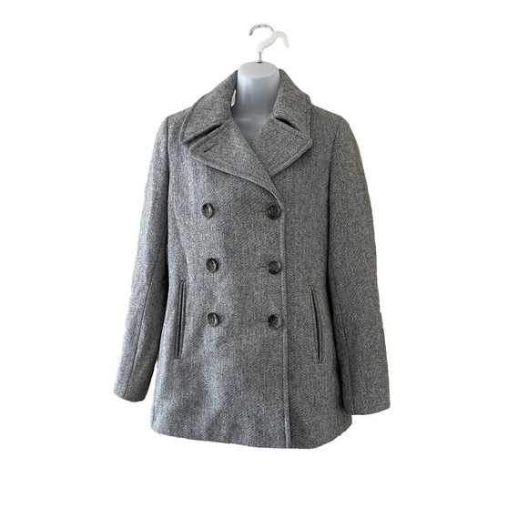 Calvin Klein Jackets & Blazers - Calvin Klein Womens Double-Breasted Lined Gray Wool Blend Pea Coat Size 4